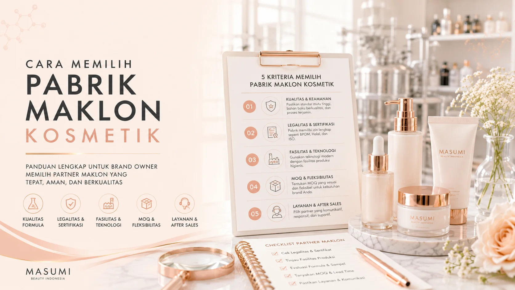 Cara Memilih Pabrik Maklon Kosmetik | Masumi Beauty Indonesia